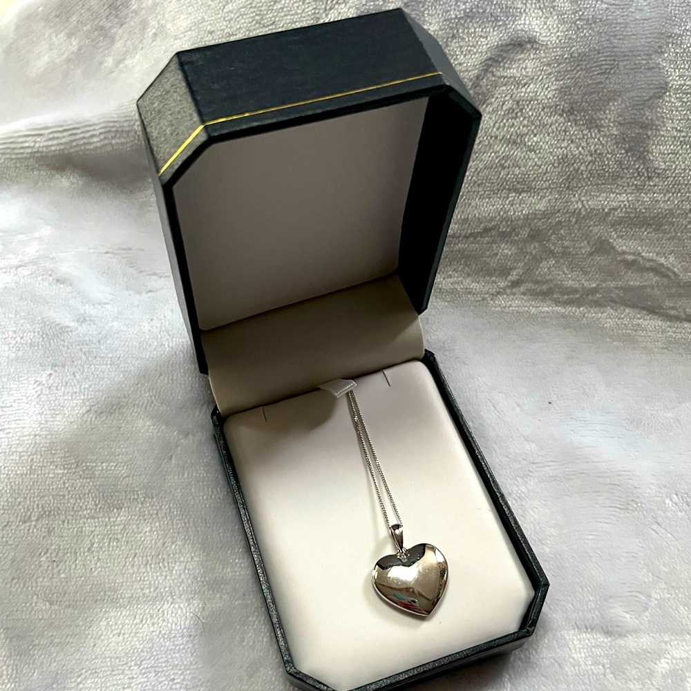 Sterling Silver Reversible Heart Necklace